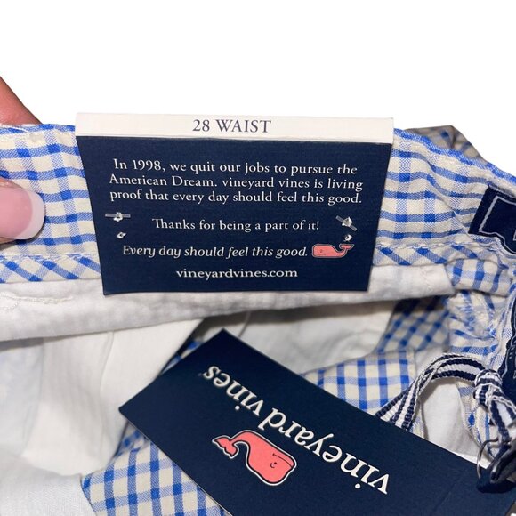 Vineyard Vines Mens Shorts Size 28 Blue Plaid Chino Breaker Pockets New - Picture 13 of 13